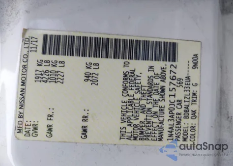 2018 Nissan Altima 2.5 Sv from USA, damaged, VIN 1N4AL3AP0JC157672